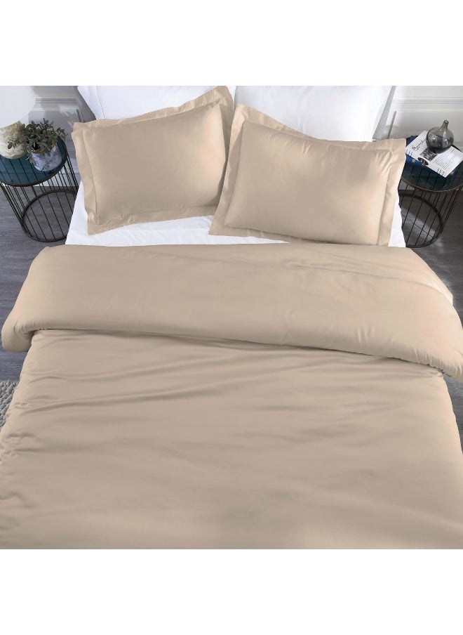 Superior Modal from Beechwood 400 Thread Count Duvet Cover Set, Soft Cool Bedding Essentials, Sateen Weave, Set Includes 1 Duvet Cover with Button Closure, 2 Pillow Shams, King/California King, Linen