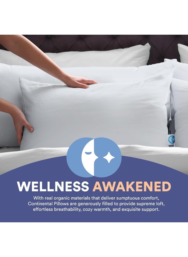 Continental Bedding Soft White Goose Down Pillow RDS Certified Cotton Pillow USA Made Soft Down Pillows for Sleeping