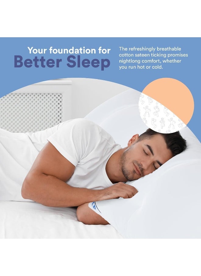 Continental Bedding Soft White Goose Down Pillow RDS Certified Cotton Pillow USA Made Soft Down Pillows for Sleeping