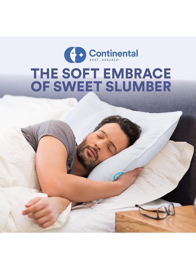Continental Bedding Soft White Goose Down Pillow RDS Certified Cotton Pillow USA Made Soft Down Pillows for Sleeping