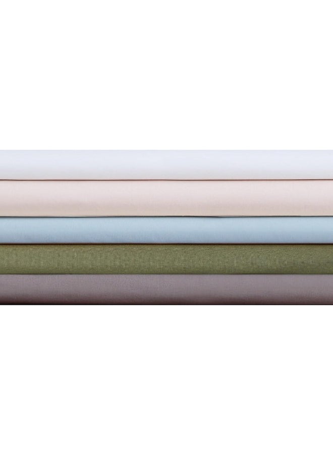 CANNON Solid Percale 200 Thread Count Sheet Sets Blush 100% Cotton 5-Piece Split King Sheet Set, Solid Color Themed, Adult Bedding, Oeko-TEX Certified
