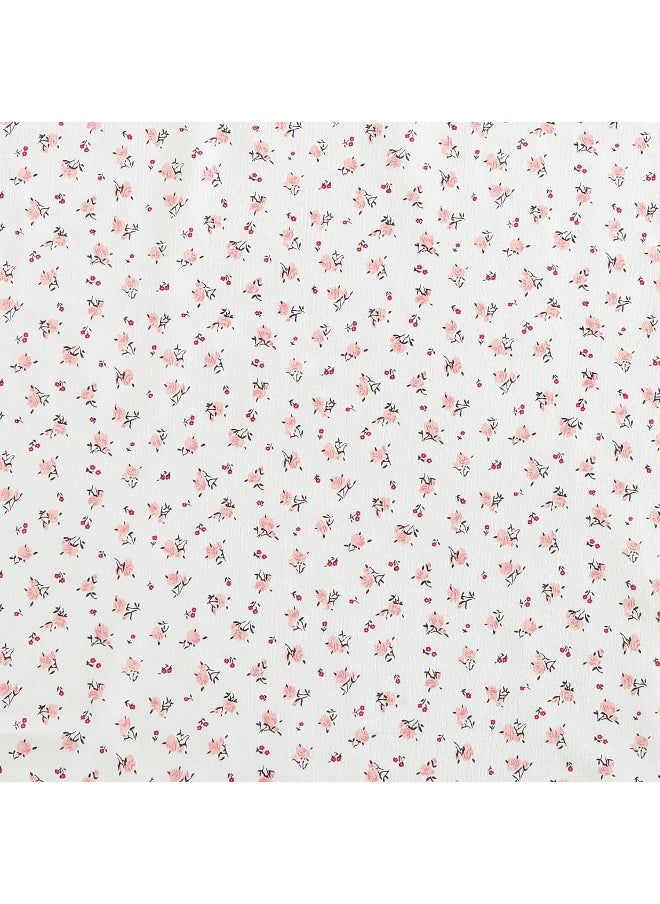Betsey Johnson- Queen Sheet Set, Cotton Percale Bedding Set, Crisp & Cool, Lightweight & Breathable (Baby Buds Pink, Queen)
