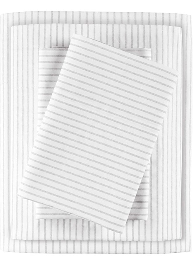 Madison Park Essentials 100% Cotton Sheets, Breathable & Soft Cotton Bed Sheets, Printed Design, Elastic Pocket Cotton Sheet Set Fits Up to 17