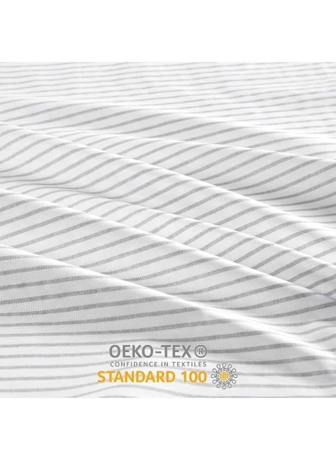 Madison Park Essentials 100% Cotton Sheets, Breathable & Soft Cotton Bed Sheets, Printed Design, Elastic Pocket Cotton Sheet Set Fits Up to 17