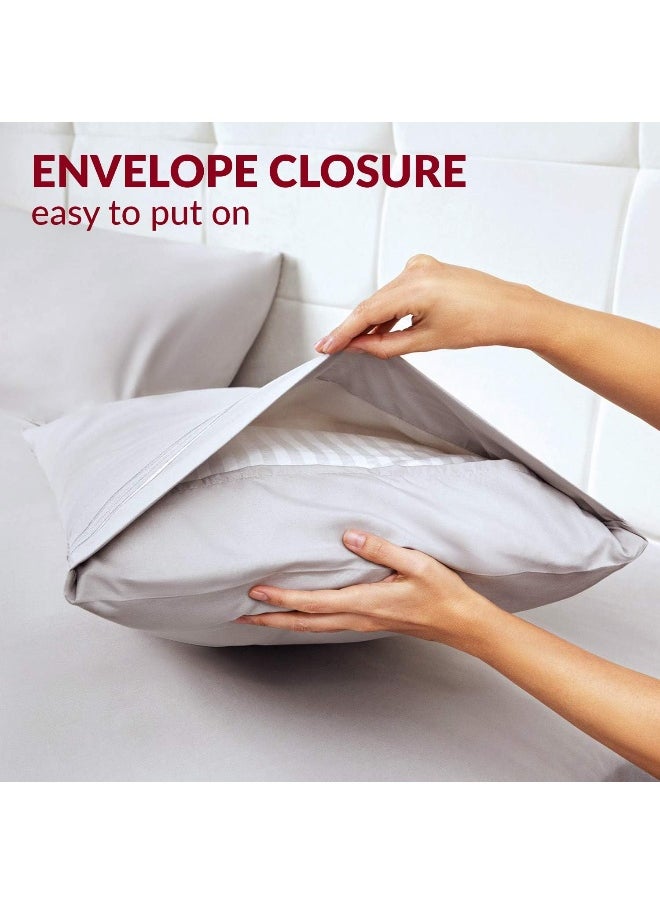 Mellanni Pillow Cases Standard Size Set of 2 - Iconic Collection Pillowcases - Luxury, Extra Soft, Cooling Pillow Covers - Wrinkle, Fade, Stain Resistant