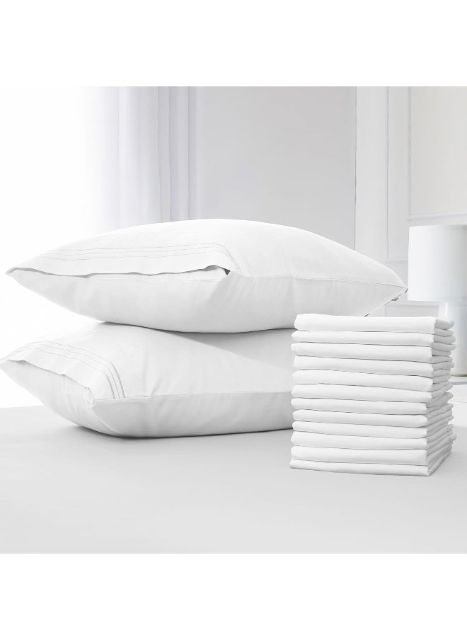 Mellanni Pillow Cases - Luxury, Extra Soft, Cooling Pillow Covers - 12 PC Iconic Collection Pillowcases - Envelope Closure(Standard/Queen 20