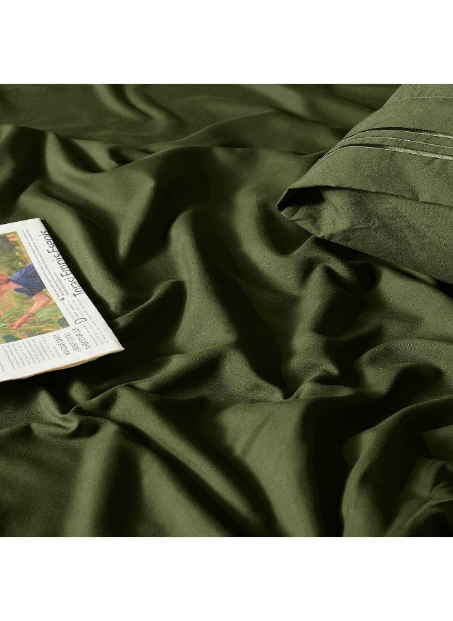 Homiest Extra Deep Pocket King Size Sheets Set, 6 Pieces Soft Olive Green Sheets 18-24 Inch Deep Pocket Bed Sheets, Hotel Luxury 1800 Thread Count Microfiber Bed Set Fits Ultra Deep Mattress