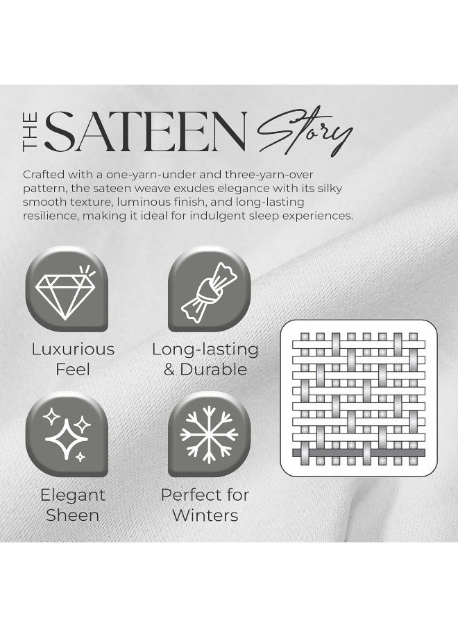 SUPREME ELEGANCE 800 Thread Count Queen Fresh Ivory Sheets Set, Ultra Soft & Silky Cotton Rich Easy Care Bed Sheets, Sateen Sheet Set with Deep Pocket (1 Flat Sheet, 1 Fitted Sheet & 2 Pillowcases)