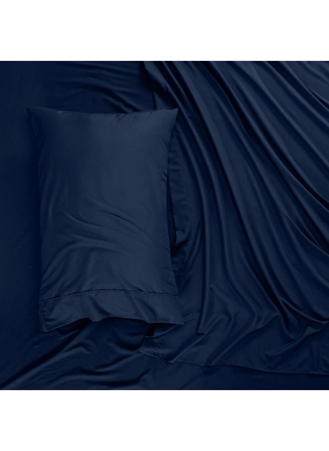 Utopia Bedding Full Sheet Set - Brushed Microfiber - Soft Bed Sheets for Full Size Bed - Includes 1 Fitted, 1 Flat, & 2 Pillow Cases - Deep Pocket (Navy)