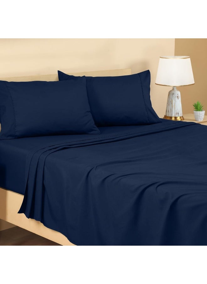 Utopia Bedding Full Sheet Set - Brushed Microfiber - Soft Bed Sheets for Full Size Bed - Includes 1 Fitted, 1 Flat, & 2 Pillow Cases - Deep Pocket (Navy)