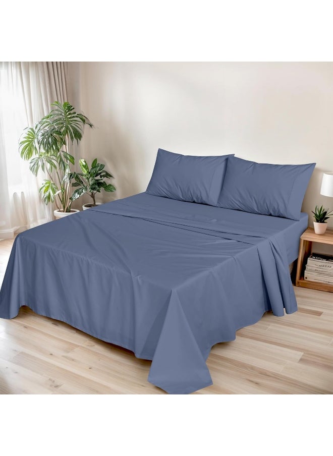 RUVANTI 100% Organic Cotton Sheets - Queen Sheet Set - GOTS - Super Soft & Breathable - Crispy & Cooling Percale Bed Sheets Queen Size Set - Deep Pocket 15