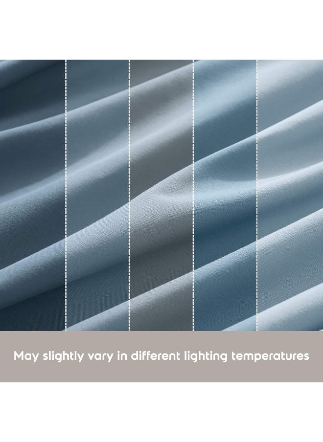 Nestl California King Sheet Set - 1800 Ultra-Soft Microfiber Cal King Bed Sheets - Double Brushed - Deep Pockets - Easy Fit - 4 Piece Set - Bed Sheets (California King, Stone Blue)