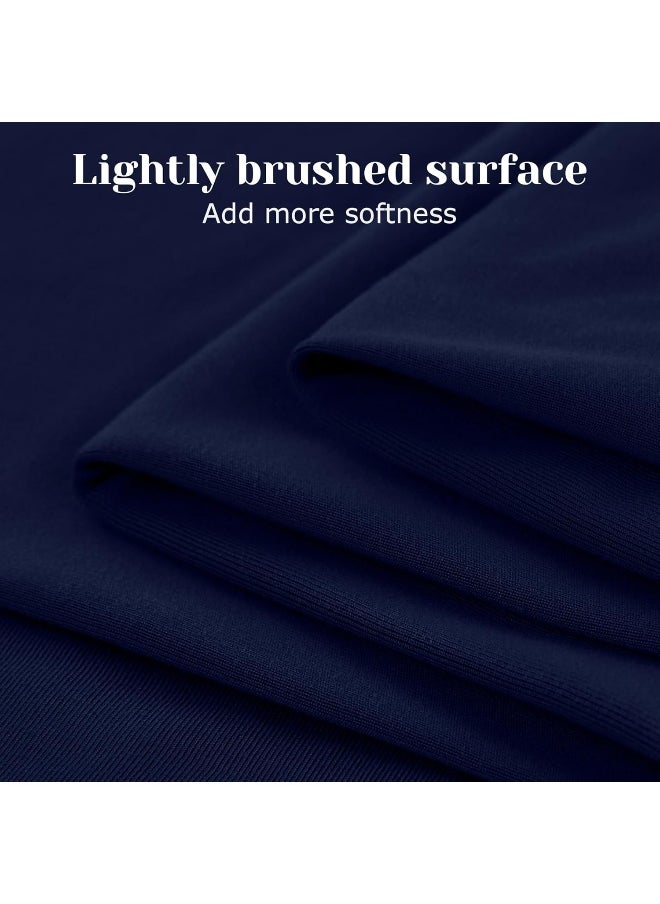 BYSURE 6 Pieces Non-slip Super Soft Bed Sheet Set (King, Navy Blue)