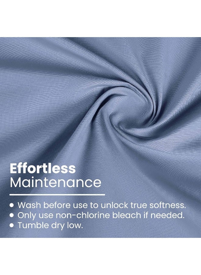 Martex 400 Thread Count Luxury 4 Piece King Sheet Set - 100% Long-Staple Cotton - Sateen Weave - Silky Soft & Durable - Wrinkle & Fade Resistant - Deep Pocket - Blue Sheet Set (King, Blue)