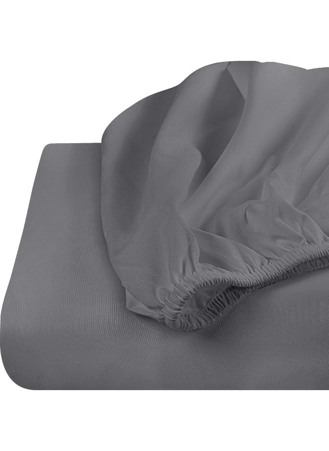 Utopia Bedding Twin XL Fitted Sheets - Pack of 2 Bottom Sheets - Soft Brushed Microfiber - Deep Pockets, Wrinkle, Shrinkage & Fade Resistant - Easy Care (Grey)