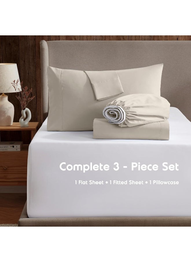 Nestl Twin Sheets Set- 3 Piece Twin Bed Sheets, Deep Pocket, Hotel Luxury, Extra Soft, Breathable and Cooling, Linen Sheets for Twin Size Mattresses