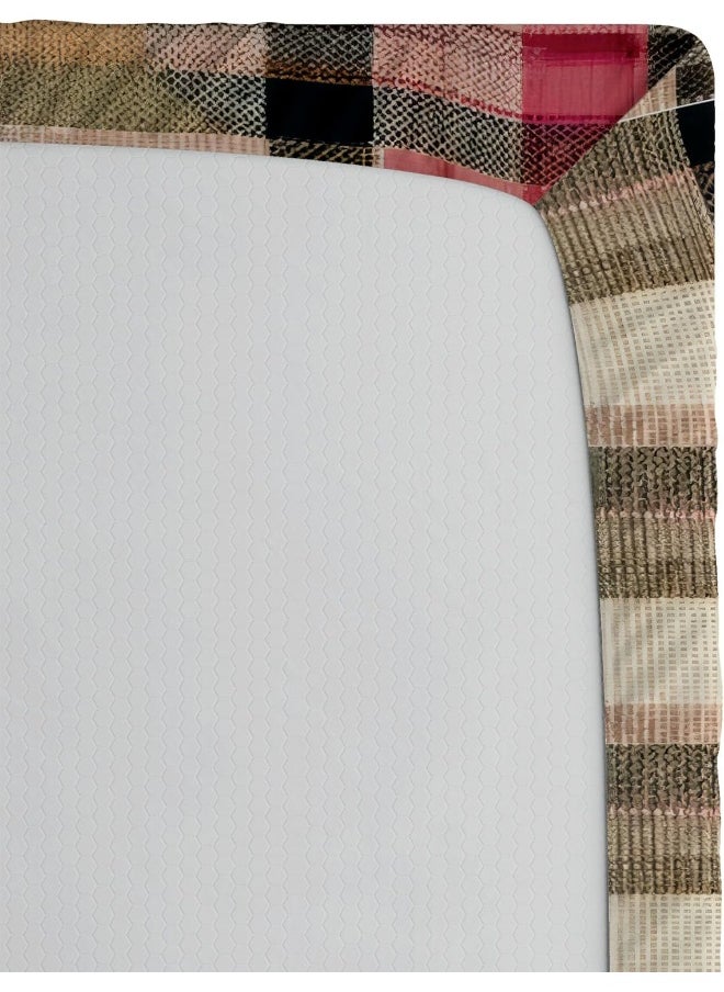 Ambesonne Buffalo Plaid 2 Pack Fitted Sheet, Retro Scottish Tartan, Bed Cover All-Round Elastic Deep Pockets 2 Pieces, Package Contains 2 Twin Size Fitted Sheets, Pink Seafoam Pastel Brown
