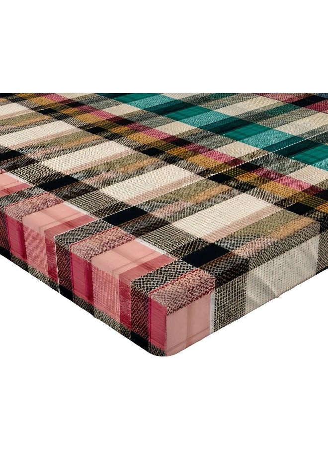 Ambesonne Buffalo Plaid 2 Pack Fitted Sheet, Retro Scottish Tartan, Bed Cover All-Round Elastic Deep Pockets 2 Pieces, Package Contains 2 Twin Size Fitted Sheets, Pink Seafoam Pastel Brown