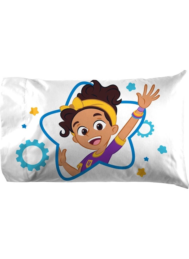 Jay Franco Blippi and Meekah Trucks Sheet Set - Full Size Sheet Set - Super Soft Kids Cartoon Vehicles 4 Piece Bedding Set - Microfiber Sheets