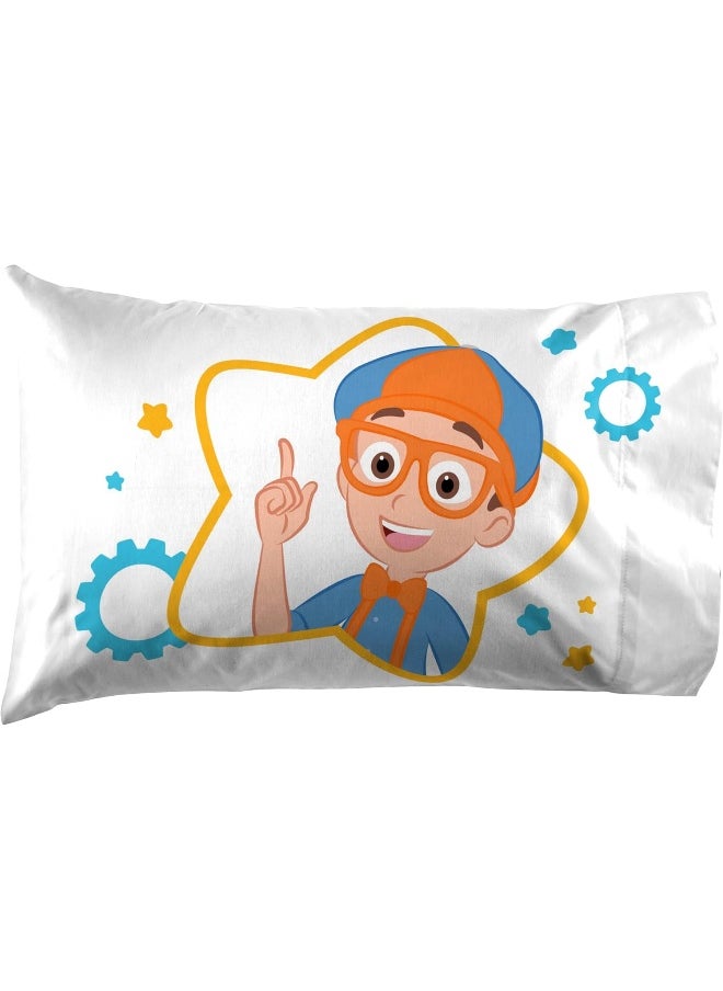 Jay Franco Blippi and Meekah Trucks Sheet Set - Full Size Sheet Set - Super Soft Kids Cartoon Vehicles 4 Piece Bedding Set - Microfiber Sheets