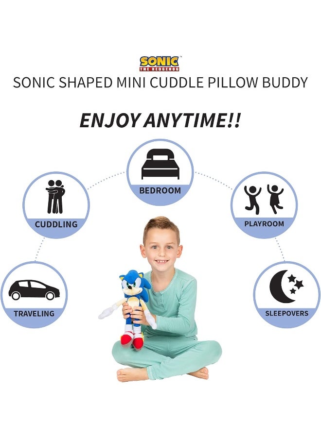 Franco Sonic The Hedgehog Anime Kids Bedding Twin/Full Comforter with Twin Sheet Set and Cuddle Pillow, 5 Piece Bedroom Set