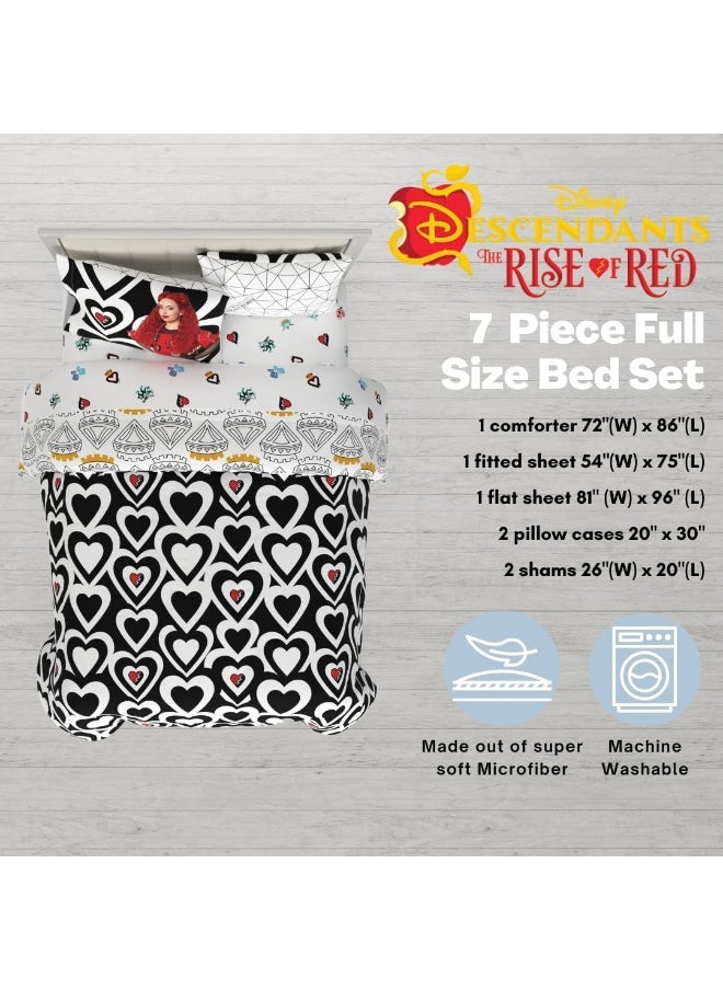 Franco Collectibles Disney Descendants 4 Bedding 7 Piece Super Soft Comforter and Sheet Set with Sham, Full, (Officially Licensed Product)