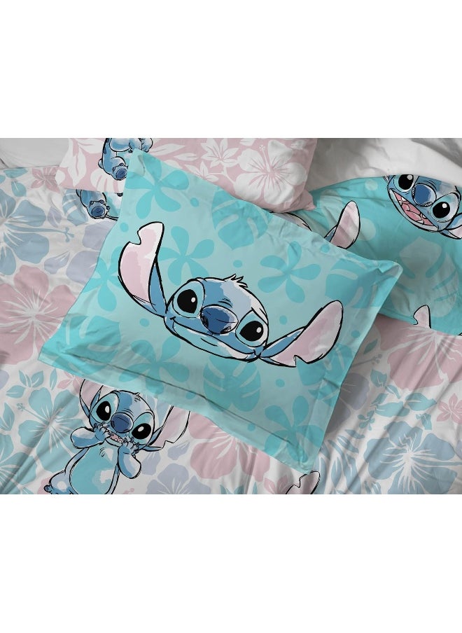 Jay Franco Disney Lilo & Stitch Twin Comforter Set - 5 Piece Bedding Includes Sheet Set & Pillow Covers - Super Soft Kids Floral Bedding