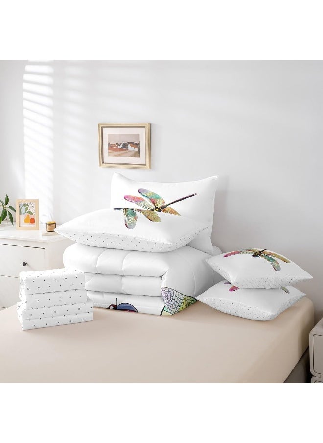 Feelyou Dragonfly Comforter Set King Size 7 Pieces