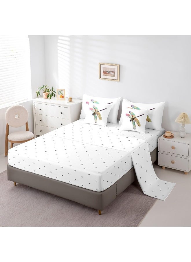 Feelyou Dragonfly Comforter Set King Size 7 Pieces