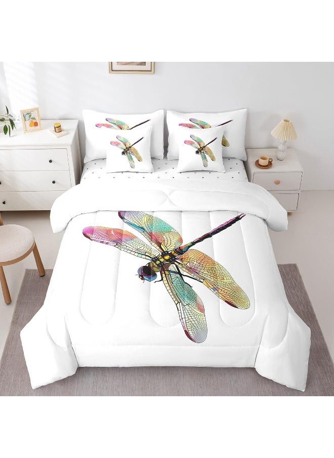 Feelyou Dragonfly Comforter Set King Size 7 Pieces