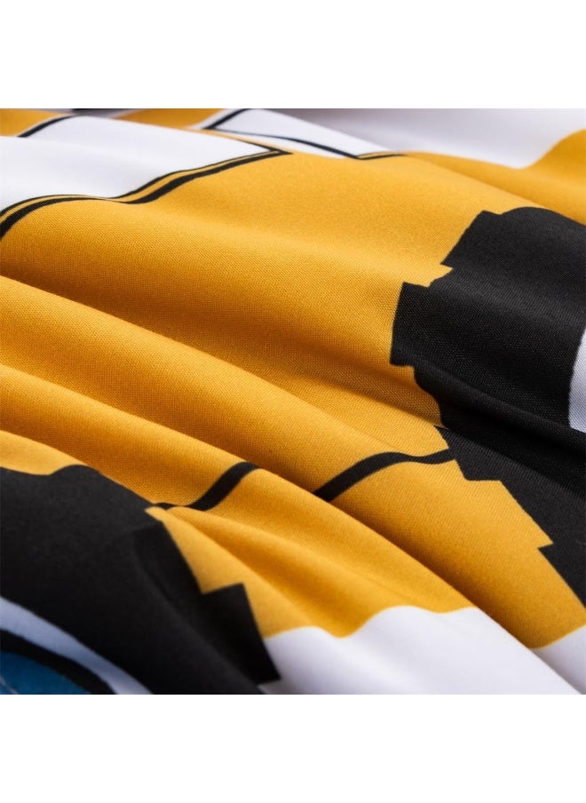 NTBED 5 Pieces Construction Truck Full Comforter Set for Boys Kids Forest Vehicles Excavator Lightweight Microfiber Bedding Sets