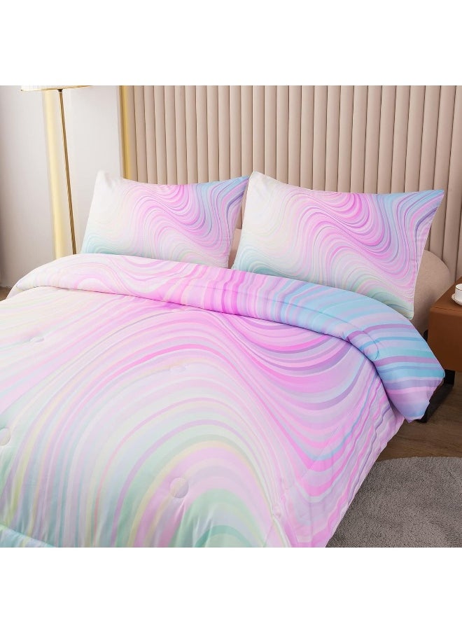 Bodhi Girls Full Comforter Sets with Sheets, Pink Bedding Sets Full, Bed in A Bag Full Comforter Sets, Kids Bedding Set for Girls Full