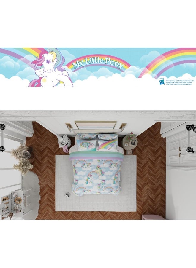 Franco Collectibles My Little Pony Classic Retro Rainbow Bedding 7 Piece Super Soft Comforter and Sheet Set with Sham, Full, (100% Official Licensed Product)