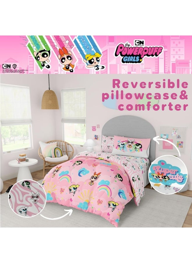 Franco Collectibles Powerpuff Girls Bedding 7 Piece Super Soft Comforter and Sheet Set with Sham, Queen