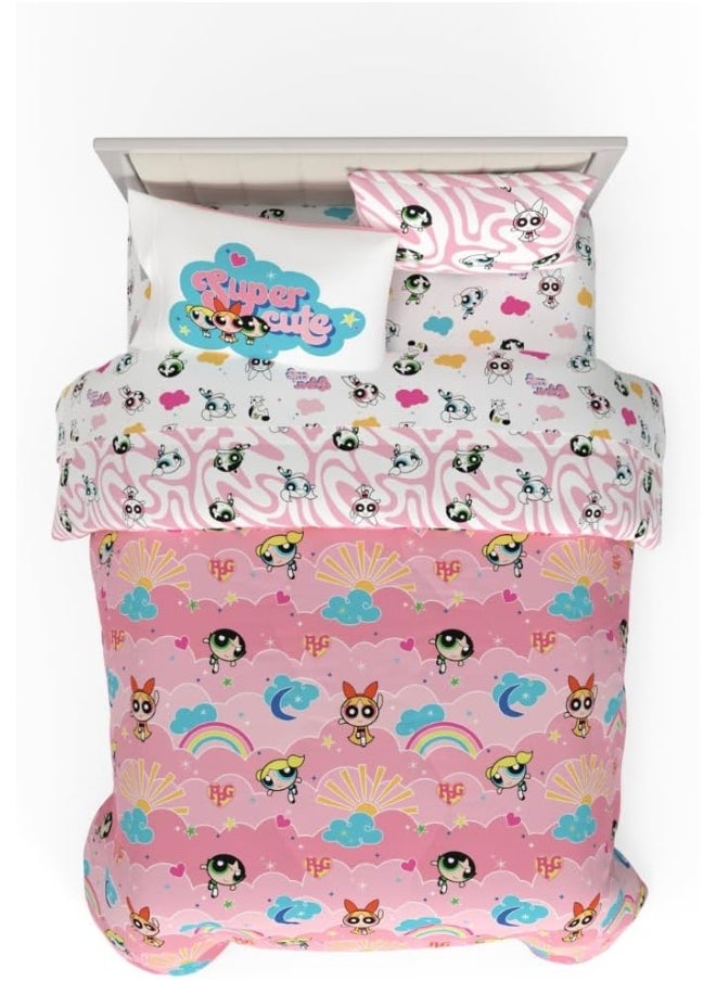 Franco Collectibles Powerpuff Girls Bedding 7 Piece Super Soft Comforter and Sheet Set with Sham, Queen