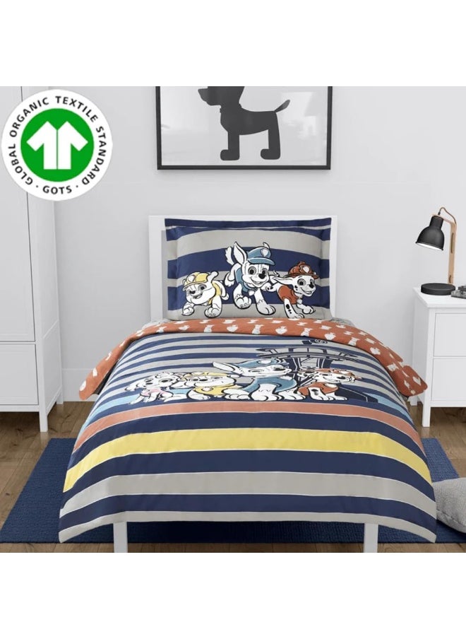 Franco Paw Patrol Kids Bedding Super Soft Premium Organic Cotton Duvet Cover with Sham, 2 Piece Twin Size, (Officially Licensed Product)