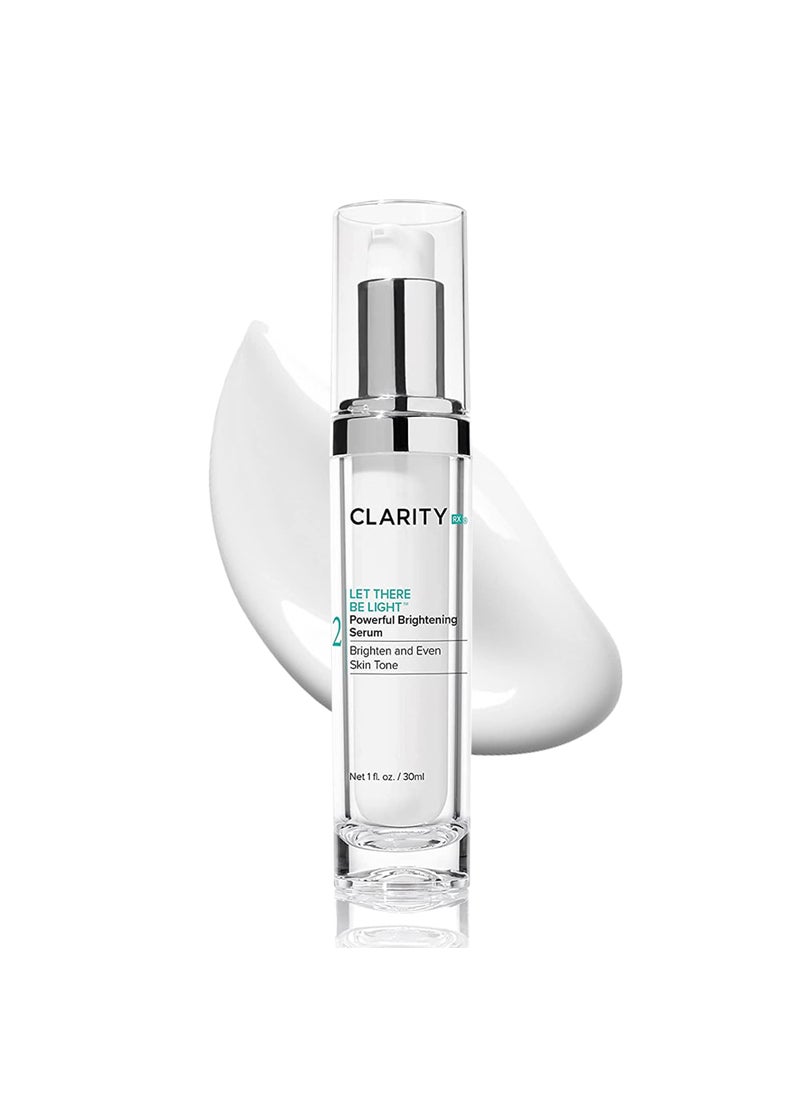 ClarityRx Let There Be Light Powerful Brightening Face Serum, Plant-Based Natural Hydrating Treatment with Hyaluronic Acid for Hyperpigmentation, Dark Spots & Dull Skin (1 fl oz)