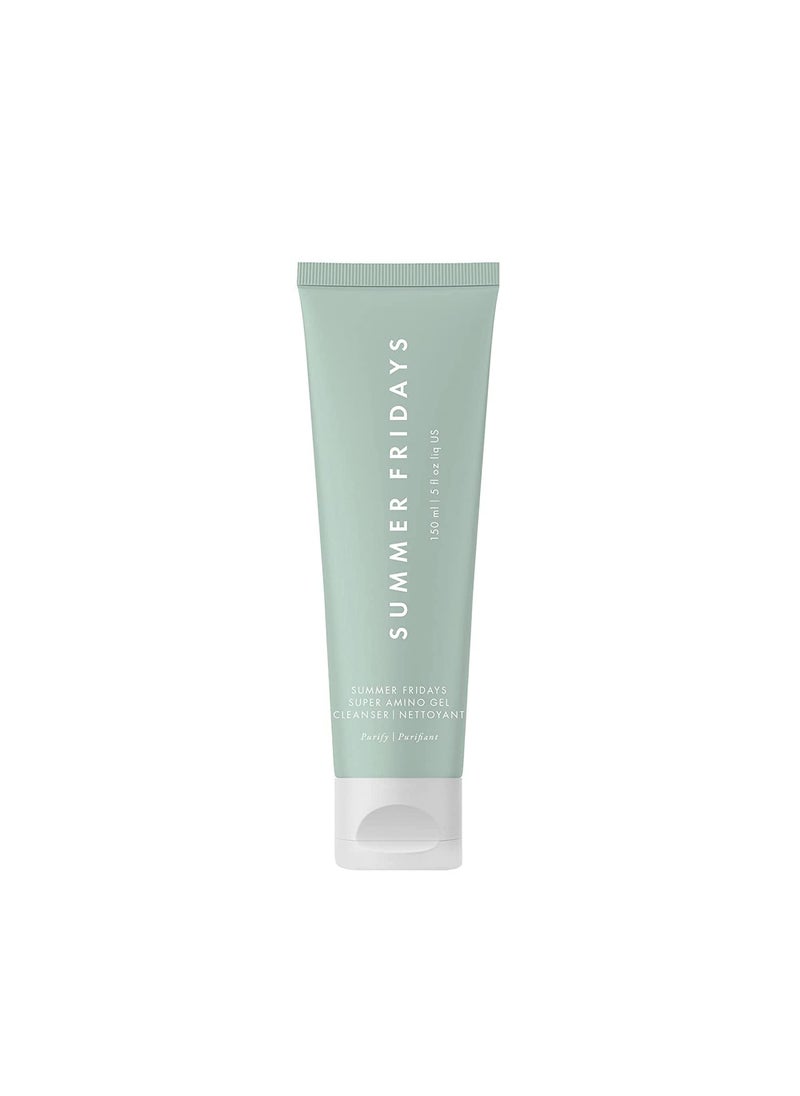 Summer Fridays Super Amino Gel Cleanser - Gentle, pH-Balanced Daily Facial Cleanser + Makeup Remover - Helps to Calm Irritation, Nourish Skin + Restore Moisture (5 Fl Oz)