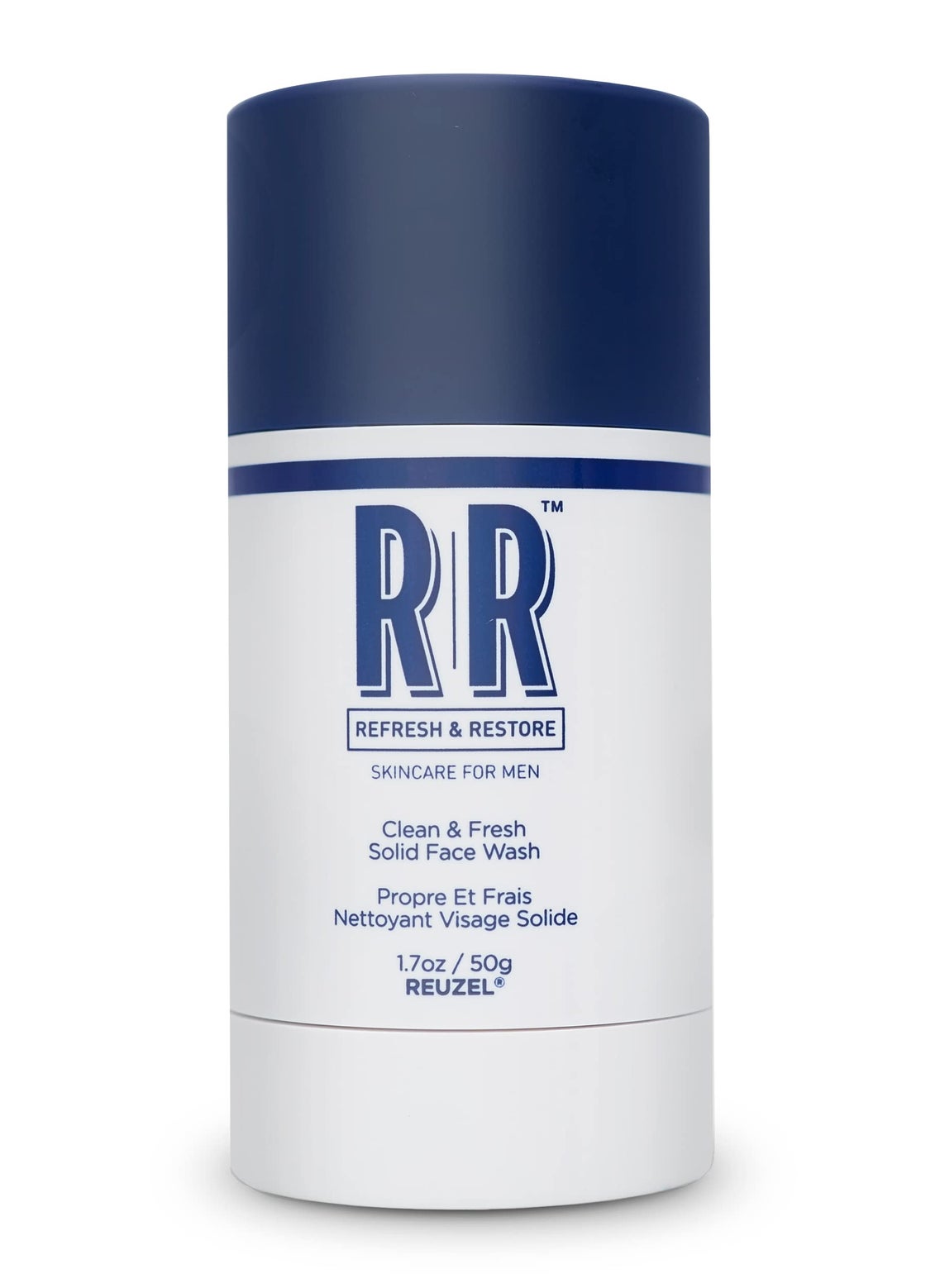 REUZEL Clean and Fresh Solid Face Wash Stick, Locks in Hydration, Cleansing, Moisturizing, Vegan Formula, Sulfate and Paraben Free, Light Maculine Scent, 1.7 oz