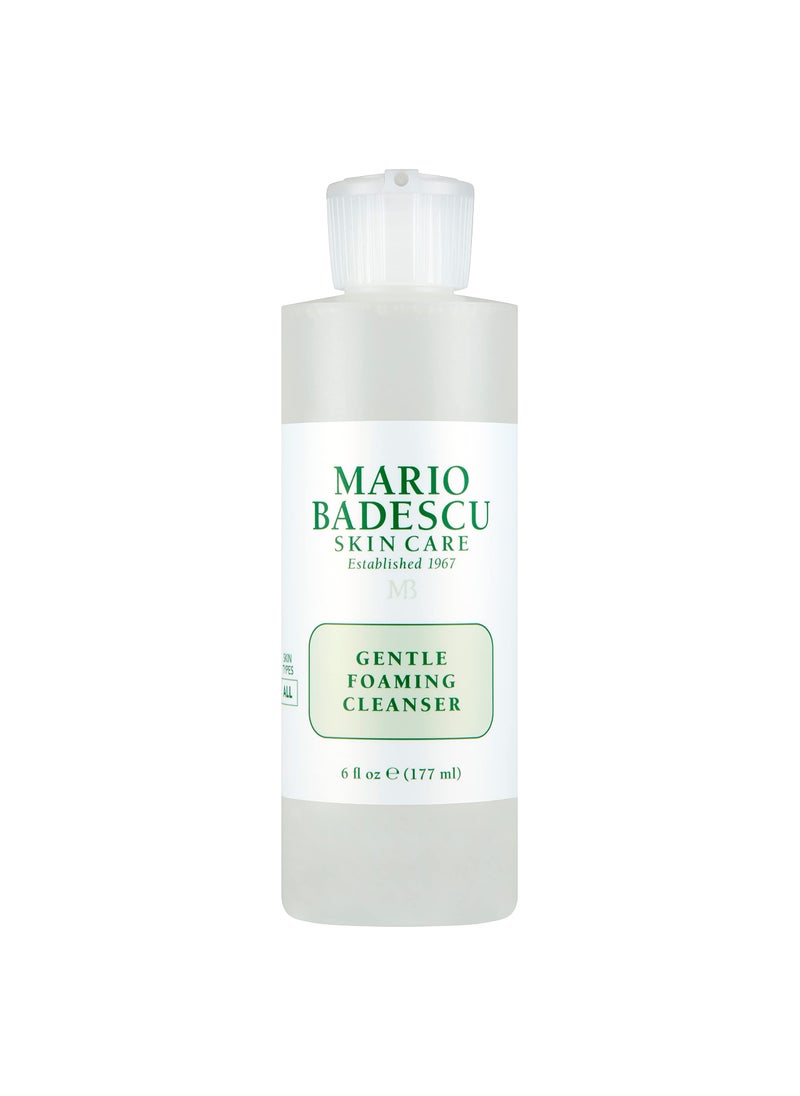 Mario Badescu Gentle Foaming Facial Cleanser, Deep Cleansing and Hydrating Face Wash for All Skin Types with Aloe Vera, Fermented Black Tea and Glycerin, 6 Fl Oz