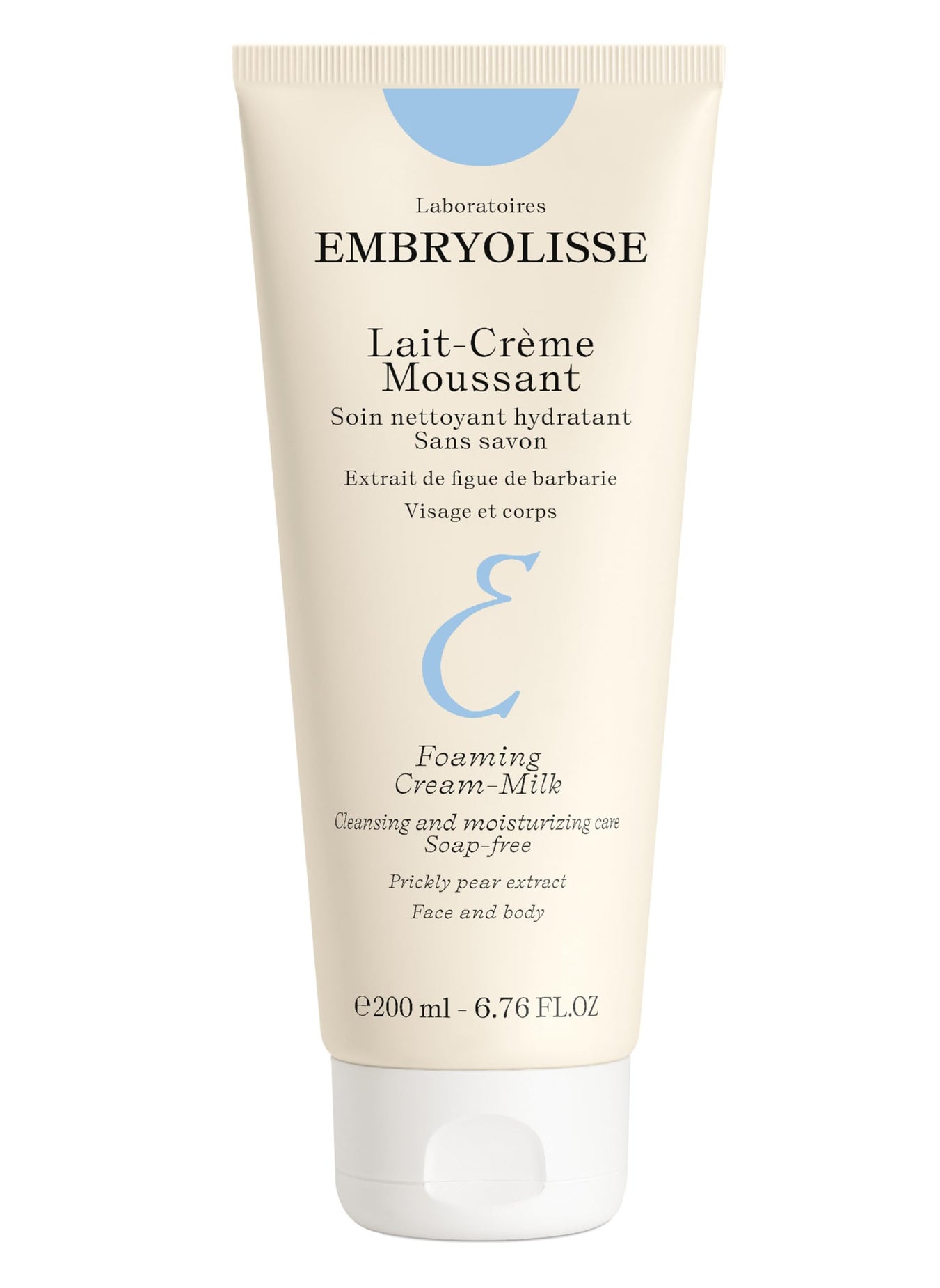 Embryolisse Foaming Cream Milk. Hydrating Cleanser for Face and Body, Soap-Free, Vegan Formula, 6.76 fl.oz.