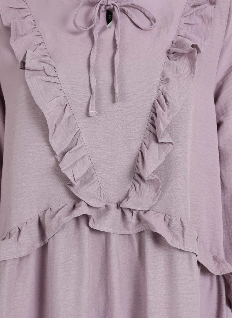 Ruffled Purple Midi Dress