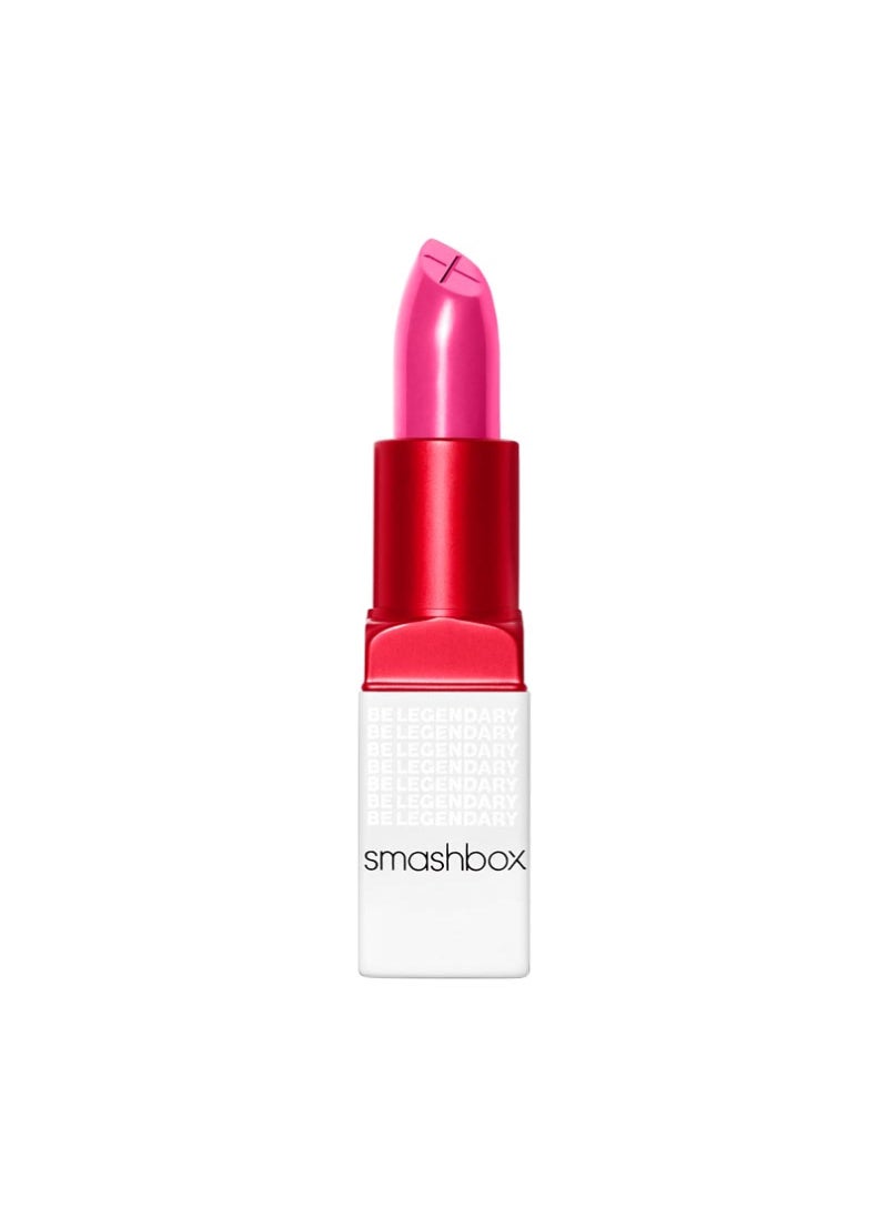 Smashbox Be Legendary Prime & Plush Lipstick | Creamy, High-Pigment, Peptide + Moisture Infused lipstick with built in primer for smooth color, 0.14 Ounce, Poolside