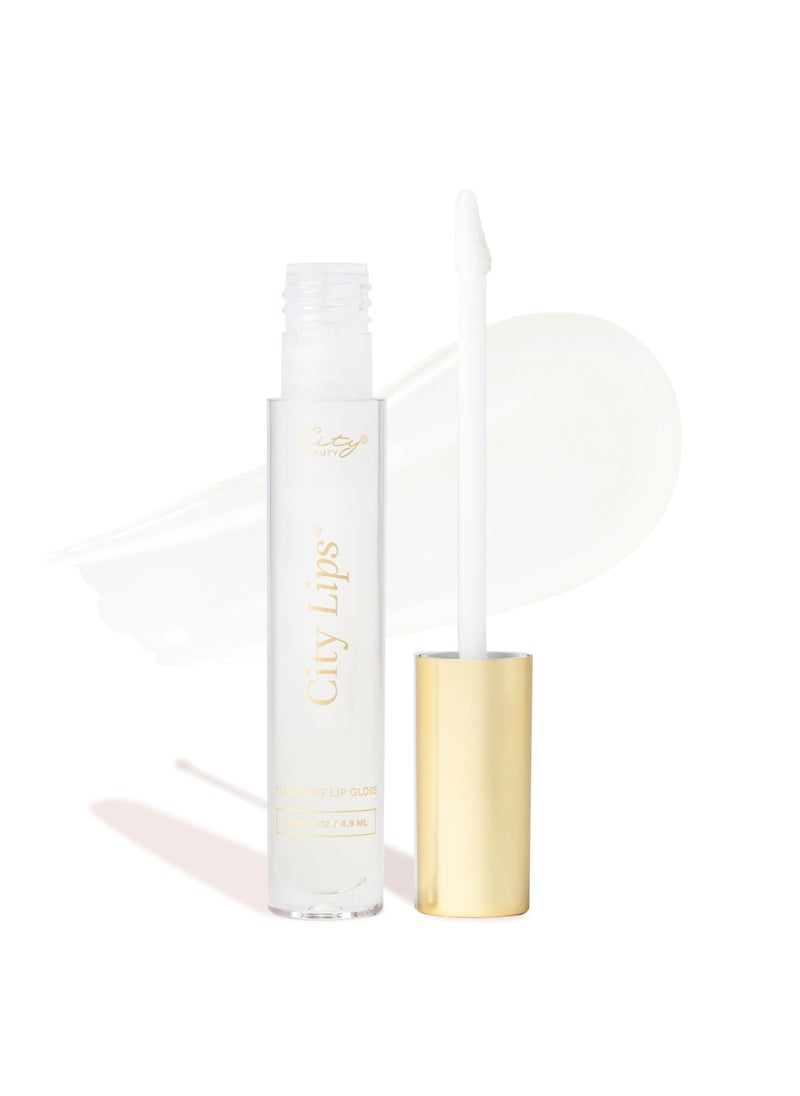 City Beauty City Lips Clear - Plumping Lip Gloss - Hydrate & Volumize - High Shine Lip Plumper - Hyaluronic Acid & Peptides Visibly Smooth Lip Wrinkles - Cruelty-Free