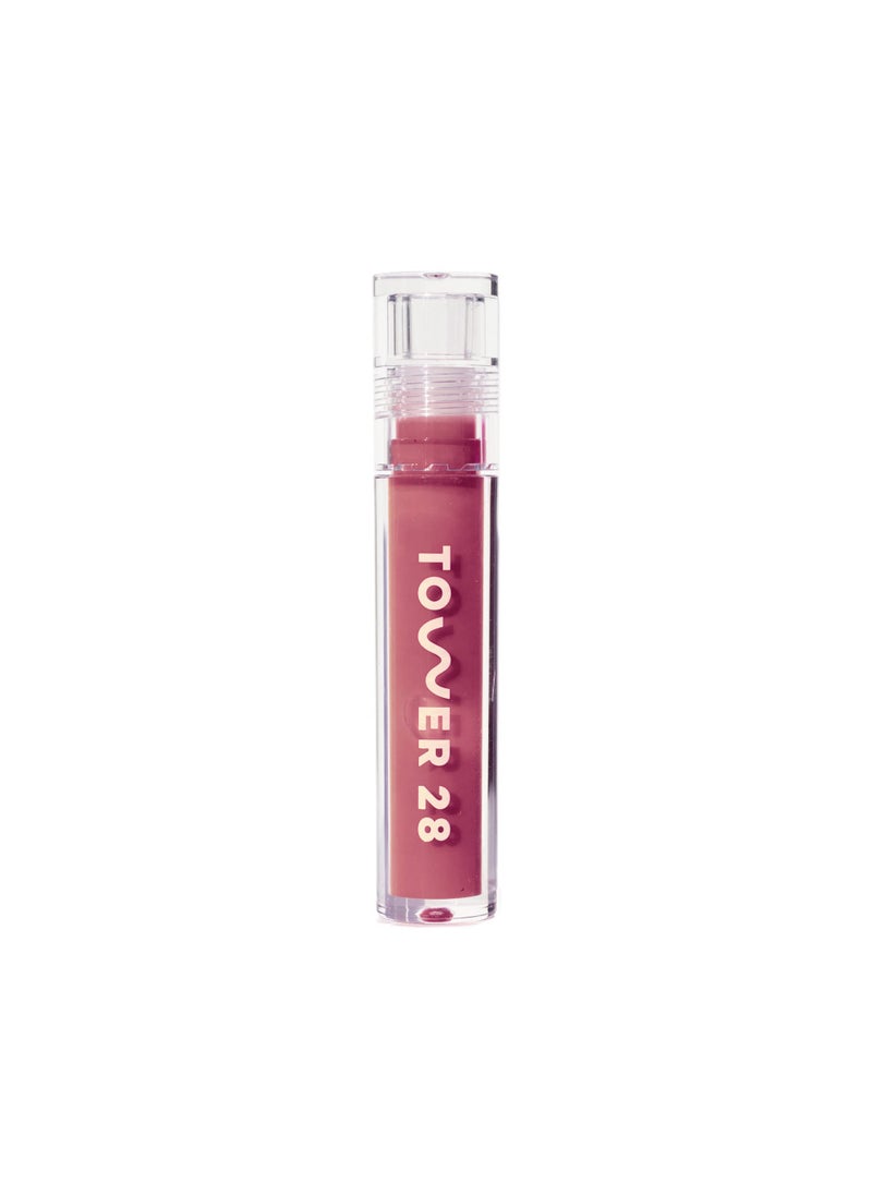 Tower 28 ShineOn Milky Lip Jelly, SESAME, Non-Sticky, Hydrating Vegan Lip Gloss in Milky Mauve, Apricot and Raspberry Seed Oil, Moisturizing, Clean, Cruelty Free