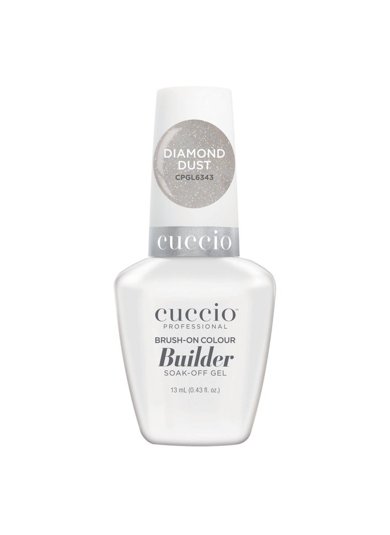 Cuccio Pro Brush-On Colour Builder Soak Off Gel - LED and UV Self-Leveling Lightweight Formula - Camouflages Re-Growth and Corrects Uneven Nail Beds - Base Coat - Diamond Dust - 0.43 oz