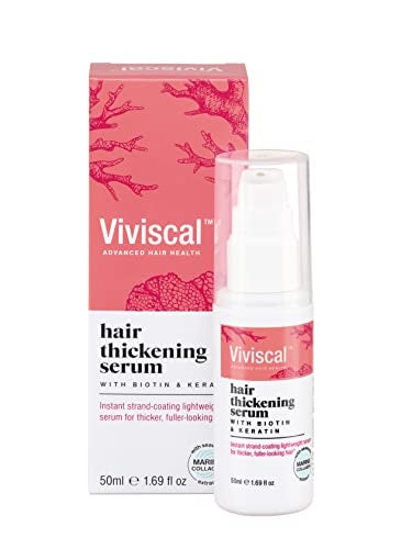 Viviscal Hair Thickening Serum, Instant Lightweight Hair Product, Leave-in Elixir for Thicker, Fuller Looking Hair, with Keratin & Biotin, 50ml (1.69 fl. oz.)