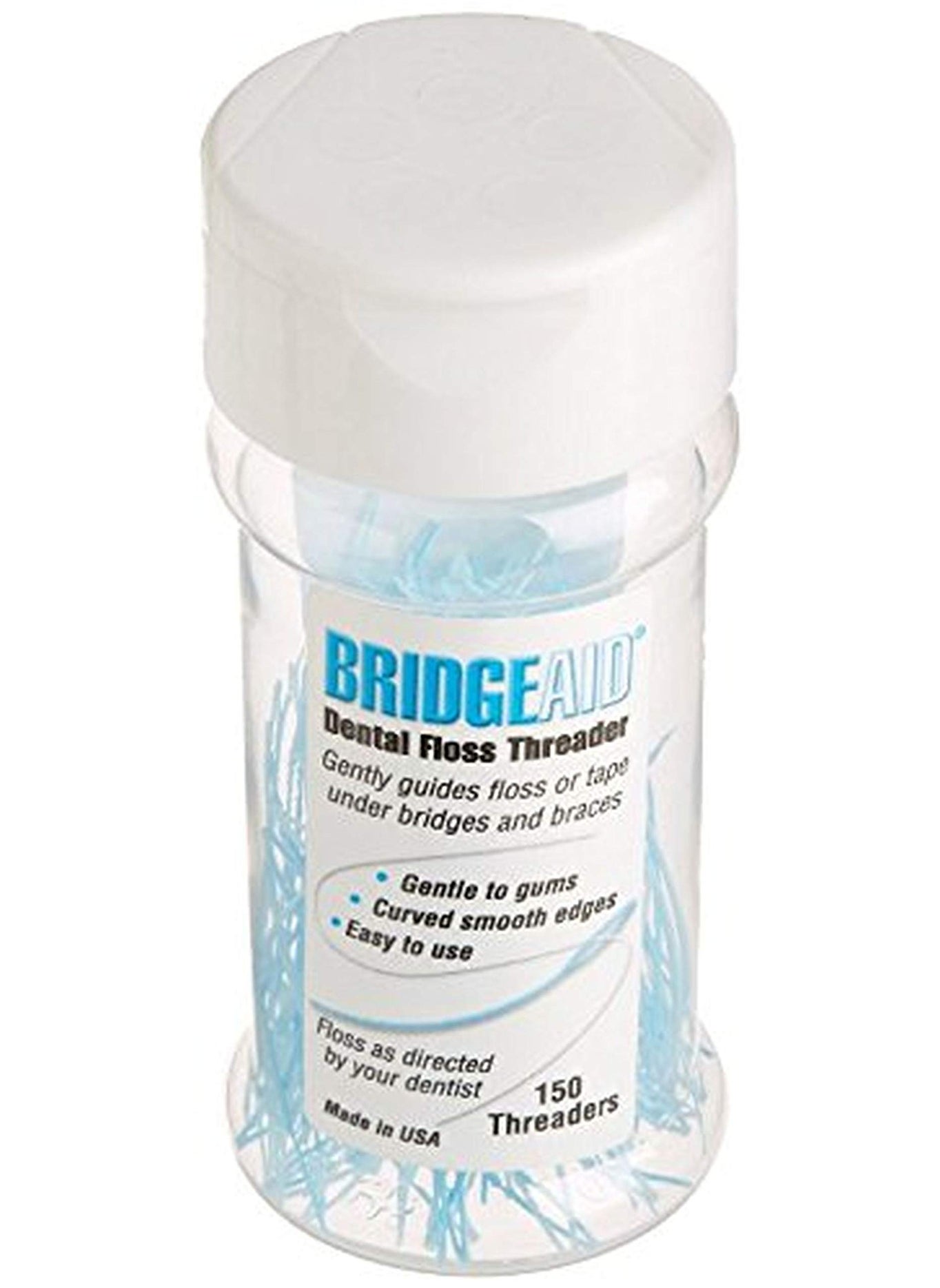 BridgeAid Dental Floss Threader Bottle 150, 1 Bottle