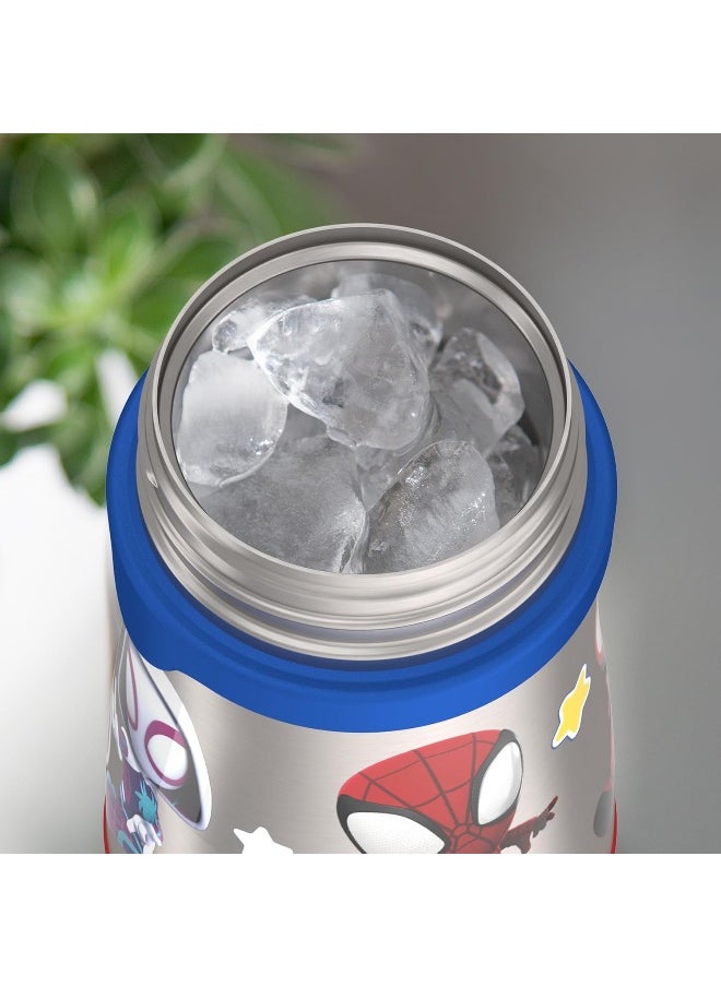 THERMOS Vacuum Insulated Stainless Steel 10oz Straw Bottle, Spidey and His Amazing Friends