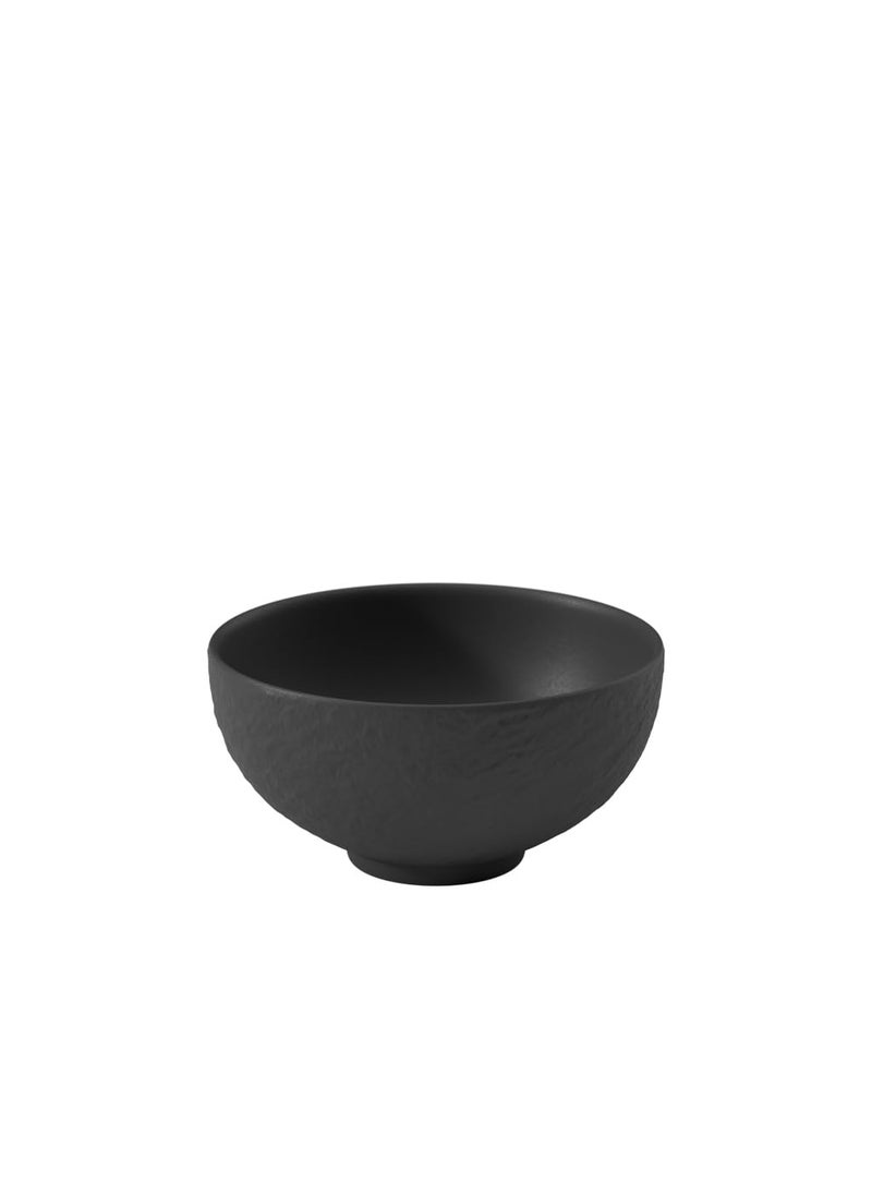 Villeroy & Boch Manufacture Rock Medium Soup/Rice Bowl, 10 oz, Premium Porcelain, Made in Germany, 5x5x2.5 in, Matte Black